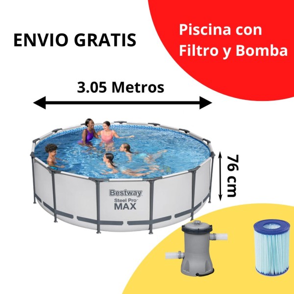Piscina Estructural 3.05m con Bomba y Filtro 